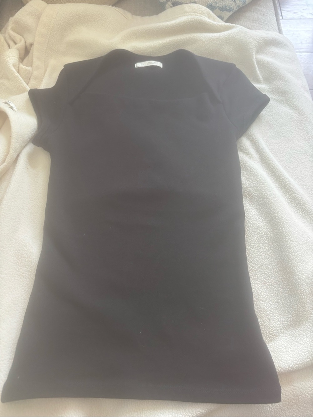 Zara Black Short Sleeve Slim Tee